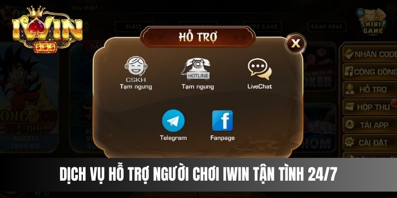 Dịch vụ hỗ trợ người chơi IWIN tận tình 24/7